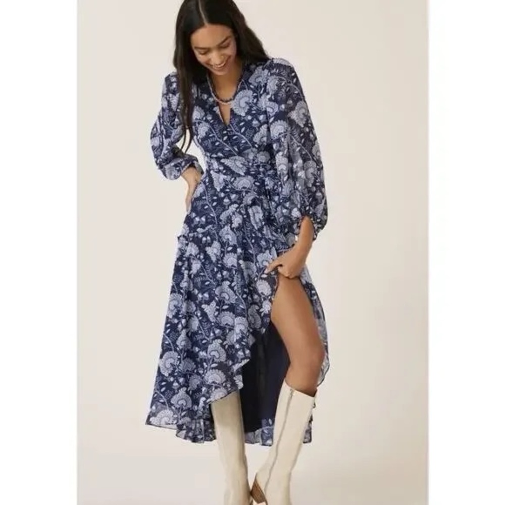 Anthropologie X Hutch Geo Wrap Maxi Dress